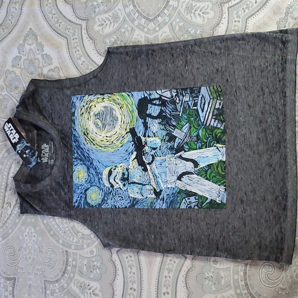 NWT Licensed Disney Unisex Star Wars Stormtrooper Graphic Tank Top Gray XS